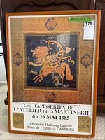 Front view of the framed Sagittarius poster with visible promotional text and dimensions sticker