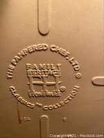 Close up of Pampered Chef Family Heritage Stoneware Classics Collection mark on baking sheet
