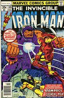 Cover of a vintage Marvel comic book featuring Iron Man #108 showing Iron Man fighting a large purple robot, colorful cover art.