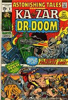 Cover of Astonishing Tales #3 comic featuring Ka-Zar and Dr. Doom with bold colorful graphics