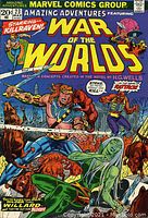 Cover of Amazing Adventures #23 featuring Killraven in battle on War of the Worlds storyline.