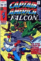 Front cover of Captain America and The Falcon comic book issue #140 showing the characters in action against the Grey Gargoyle.
