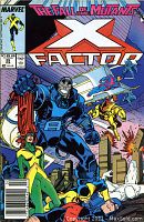 Front cover of the comic book 'The Fall of the Mutants' featuring Apocalypse and X-Factor characters with vibrant superhero artwork.