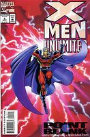 Cover of X-Men Unlimited Issue 1 showing Magneto with purple cape and red background