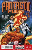 Cover of Fantastic Four #1 comic book with characters Mr. Fantastic, Invisible Woman, Human Torch and The Thing