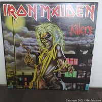 Front view of Iron Maiden Killers album cover showing signature artwork.