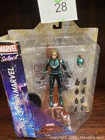 Marvel Select Starforce Captain Marvel action figure in original packaging with included accessories visible