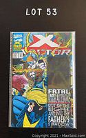 Front cover of X-Factor #92 comic book showing hologram cover art and labeled LOT 53.