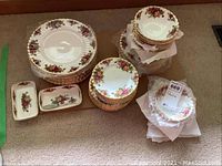 Overview of all stacks showing various plate sizes, bowls and butter dishes