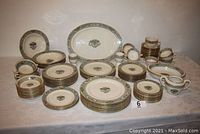 Full overview of china set displayed on table