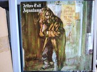Front cover of Jethro Tull's Aqualung vinyl album showing the distinctive cover art and title.
