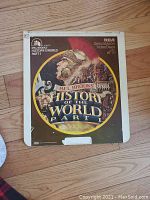 Front cover of one RCA SelectaVision Videodisc sleeve showing Mel Brooks History of the World Part 1 Disc 1 with Roman-themed cover art.