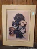 Full view of framed print showing mat, frame and glass.