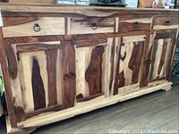 Full front view of sideboard showing overall design, finish, and condition