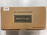 Box labeled '20V Cordless Blower Werktough'
