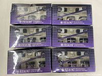 Front view showing six sealed Rosalind acrylic nail kits in purple boxes.