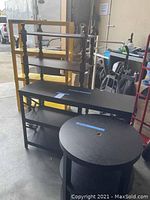 Photo showing all four assorted shelves grouped together in a storage or warehouse setting