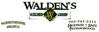 Voucher front showing Walden's Kitchen Centre logo and contact information