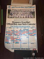 1982 Toronto Blue Jays team calendar showing team photo and monthly game schedule