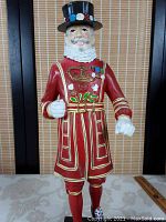 Front full view of the Beefeater Gin bar stand figurine showing overall condition and size