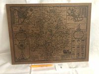 Wide view of the mounted map showing the full map and overall condition.