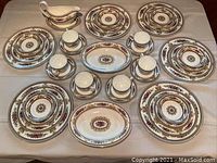 Overhead view of full set arranged on table