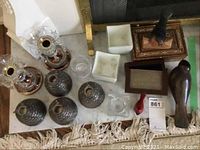 Overview of assorted items on white surface