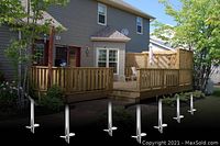 Example of deck supported on galvanized screw piles