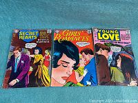 All three comic books are laid out side by side showing full covers with vibrant artwork and pricing at 12 cents each.