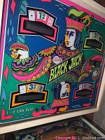 Backglass art with score displays and Black Jack logo