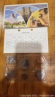 1979 Canadian Specimen Coin Set with informational card and original plastic pouch with 6 coins