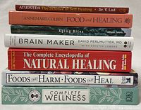 Stacked view of the 7 health and wellness books showing all titles clearly