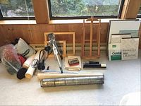 Full overview of the art supplies and equipment