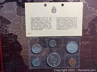 Photo showing entire silver proof coin set enclosed in plastic packaging with informational insert.