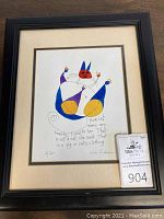 Front view of the framed print showing the full artwork and text, including the frame and matting.