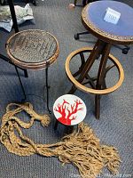 Full lot view showing all four items together on carpeted floor.