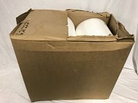 Box containing six rolls of white protective self stick foam, box is opened at the top and shows the rolls inside.
