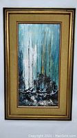 Frontal view of the painting showing the full composition with gold frame