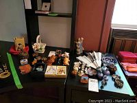 Overview of all items arranged on black table