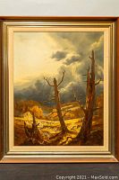 Full front view of framed painting