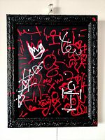 Full front view of framed painting showing the entire artwork