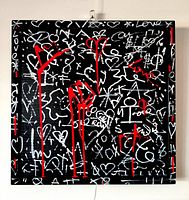 Front view of square painting showing full artwork and frame