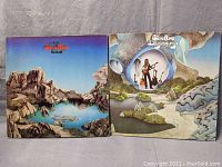 Front covers of two Steve Howe vinyl albums showing fantasy landscape artwork