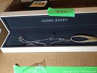 Full-length chain and pendant inside original Georg Jensen box