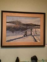 Full view of framed painting showing subject and frame