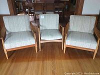 Front view of all three chairs side by side