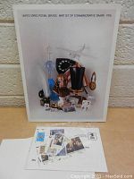 Completion set of 1976 USPS commemorative stamps in original folder showing collectible stamps and cover design.