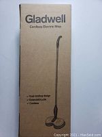 Box of the Gladwell cordless electric mop with product illustration and features listed