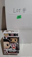 Funko Pop collectible figure in original box against a white background with the lot number in view.