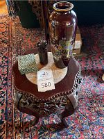 Group shot of plant stand with Sumitsubo and vase on top